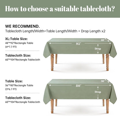 Sage Green Table Cloth Rectangle Tablecloth 60 X 104 Inches Spill-Proof Waterproof Table Cover for Dining Kitchen Room Farmhouse Home Gifts for Mothers Day Spring Summer4