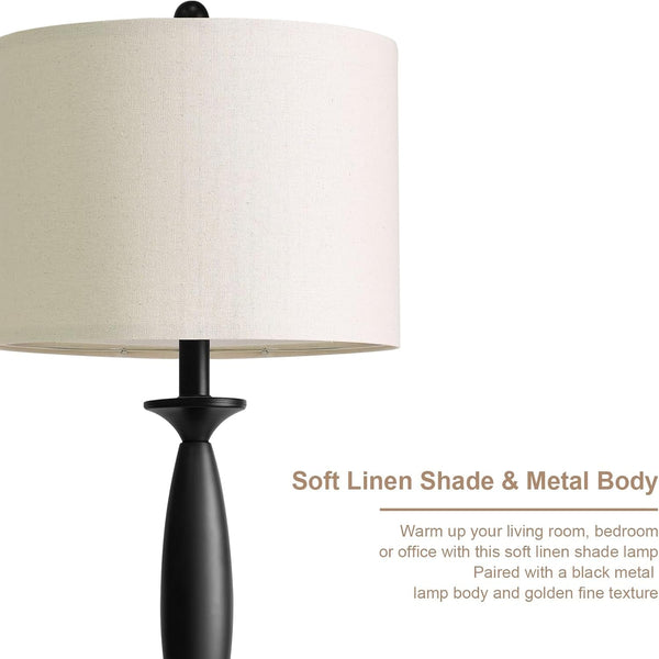 28" Modern Table Lamps Set of 2 for Living Room Bedroom, USB Ports5