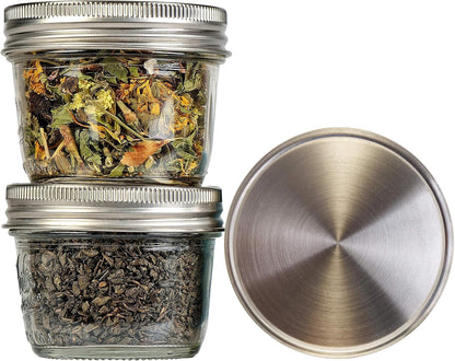 316 Surgical Stainless Steel Mason Jar Lids WIDE Mouth - Rust-Proof, Airtight, Leak-Proof, Bpa-Free, Pvc-Free, Vegan, Reusable - Not for Canning2