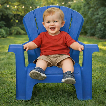 Kids Garden Chair 2 Pack in Blue, Outdoor Toddler Activity Adirondack Chairs for Picnic, Garden, Patio, Backyard & Beach, Outdoor Chair Set2