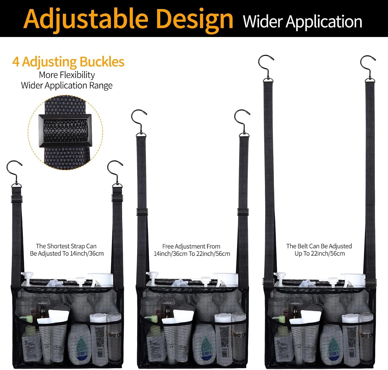 4-storage-pockets-adjustable-hanging-mesh-bathroom-bag-shower-caddy-college-with-hooks-applied-to-college-dorm-rooms-gym-swimming-and-rv-travel-black