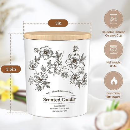 Deluxe Scented Candle for Women & Men, Vanilla Coconut, 8 Oz3