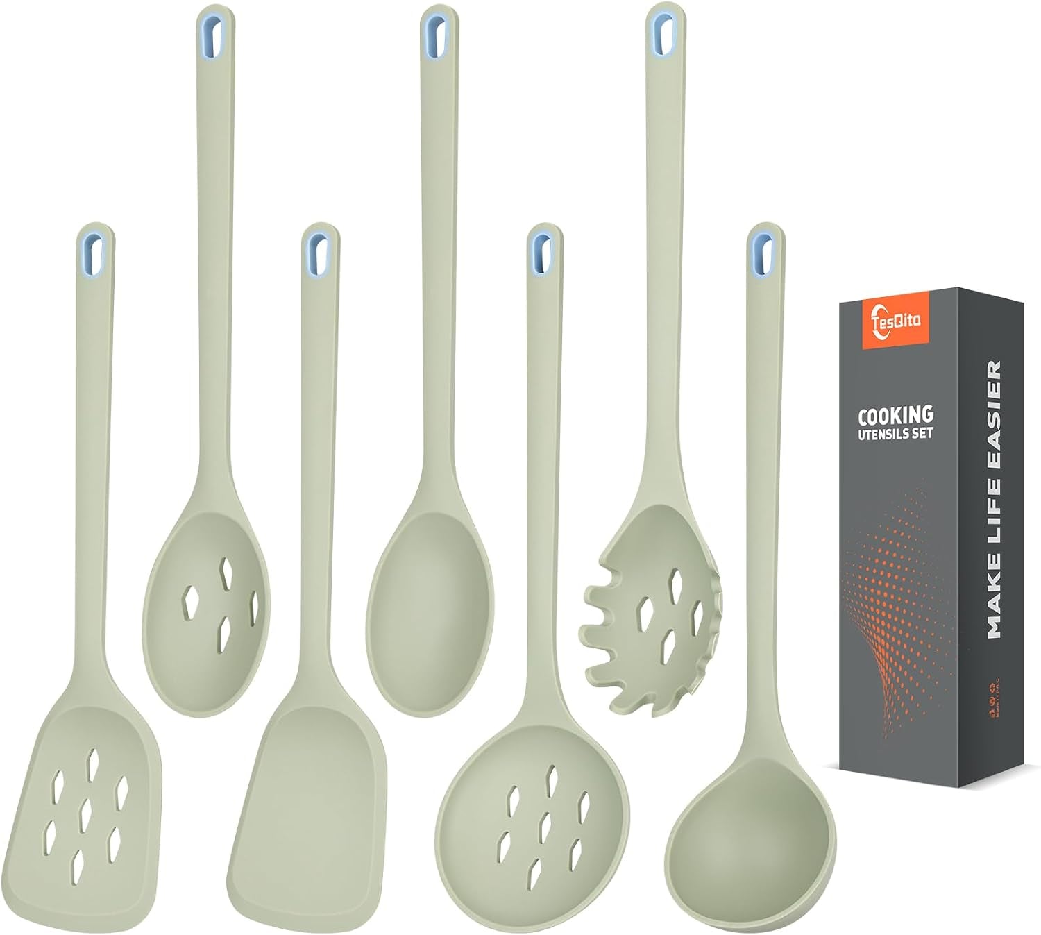 large-silicone-utensils-set-of-7-for-cooking-bpa-free-green