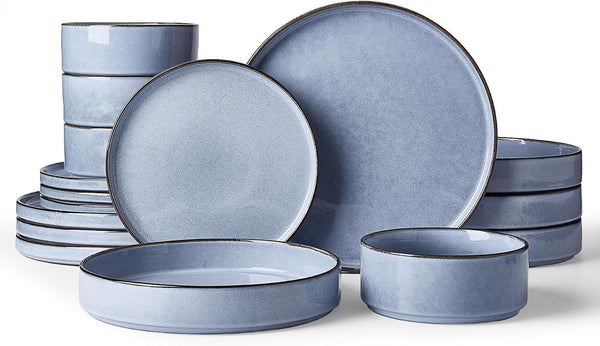 Annecy 16-Piece Dinnerware Set with Pasta Bowls, Reactive Blue1
