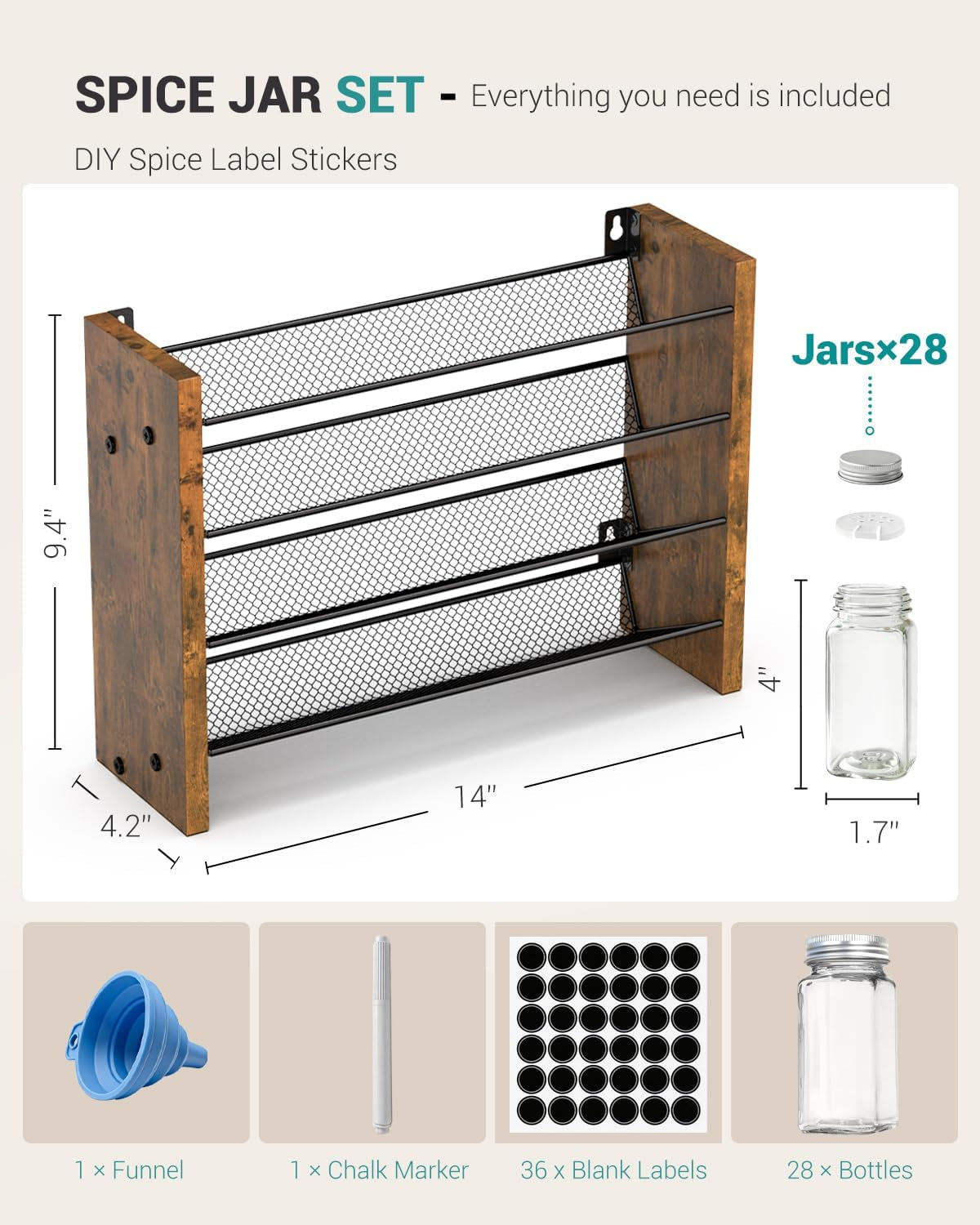 spice-rack-organizer-with-28-glass-jars-for-cabinet-wall-mount-countertop