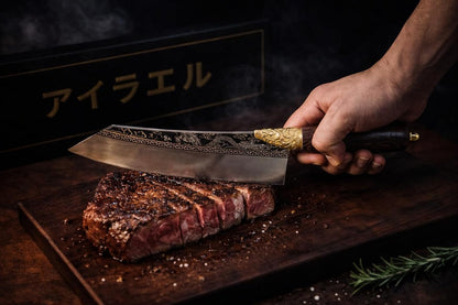 Dragon Engraved Chef Knife – Unique Gift for Men, Chefs & Collectors | 8.5" Razor-Sharp Japanese-Style Kitchen Knife, Mirror-Polished Stainless Steel Blade, Rosewood Handle & Premium Gift Box8