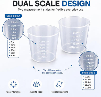 10Pcs 30Ml Plastic Liquid Measuring Cups Transparent Clear Plastic Graduated Kitchen Cooking Medicine Measure Tool3
