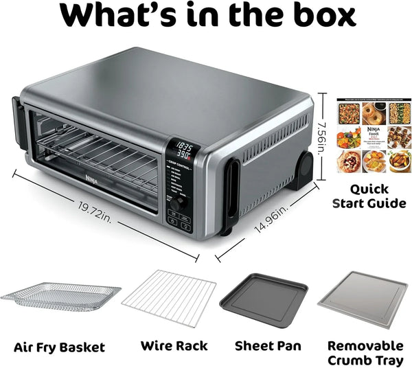 Ninja Digital Air Fry Countertop Oven, 8-In-1, XL, Silver, SP101 | Air Fry, Air Roast, Broil, Bake, Toast, Bagel, Dehydrate, Keep Warm, 1800W, Flip up & Away9
