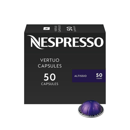 Nespresso Vertuo, Altissio, Medium Roast, 50-Count Espresso Coffee Pods | Capsules Pack of 11