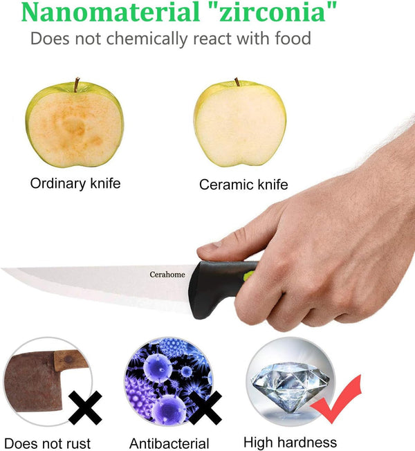 Ceramic Knife Super Sharp 4-Inch Utility Knife Fruit Paring Knife Set with Sheath, Kitchen Knives Sets for Cutting Boneless Meats, Sashimi, Fruits and Vegetables (Red+Green)4