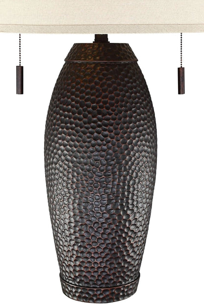 Noah 31" Large Table Lamps Set of 2 Bronze Vase Hammered Pull Chain6