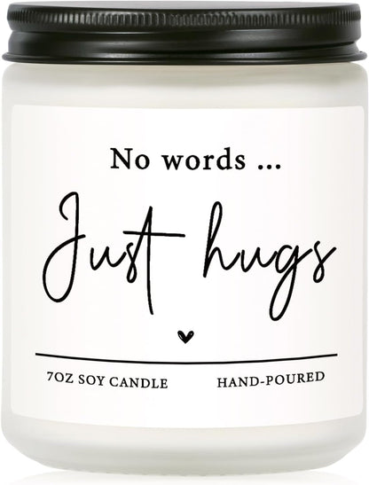 Sympathy Gifts for Loss of Loved One - No Words Just Hugs Candle1