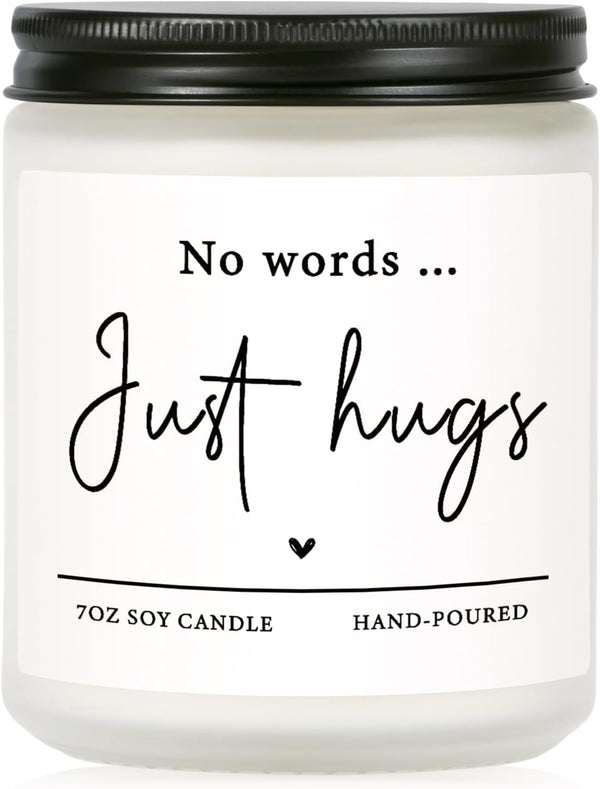 Sympathy Gifts for Loss of Loved One - No Words Just Hugs Candle1
