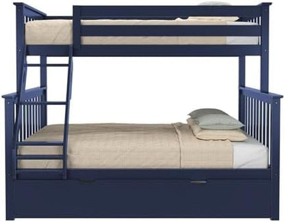 Max & Lily Classic Twin over Full Bunk Bed with Trundle, Blue4