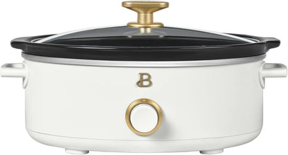 2.5 Quart Dip Warmer Slow Cooker, Mini Crock Pot for Cheese Fondue Sauces and Appetizers, Compact Electric Cooker with Low High Warm Settings (White Icing)1