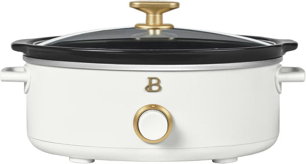 2.5 Quart Dip Warmer Slow Cooker, Mini Crock Pot for Cheese Fondue Sauces and Appetizers, Compact Electric Cooker with Low High Warm Settings (White Icing)1