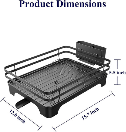Multi-Functional Dish Drying Rack, 15.7" X 12.0" X 5.5", Black3