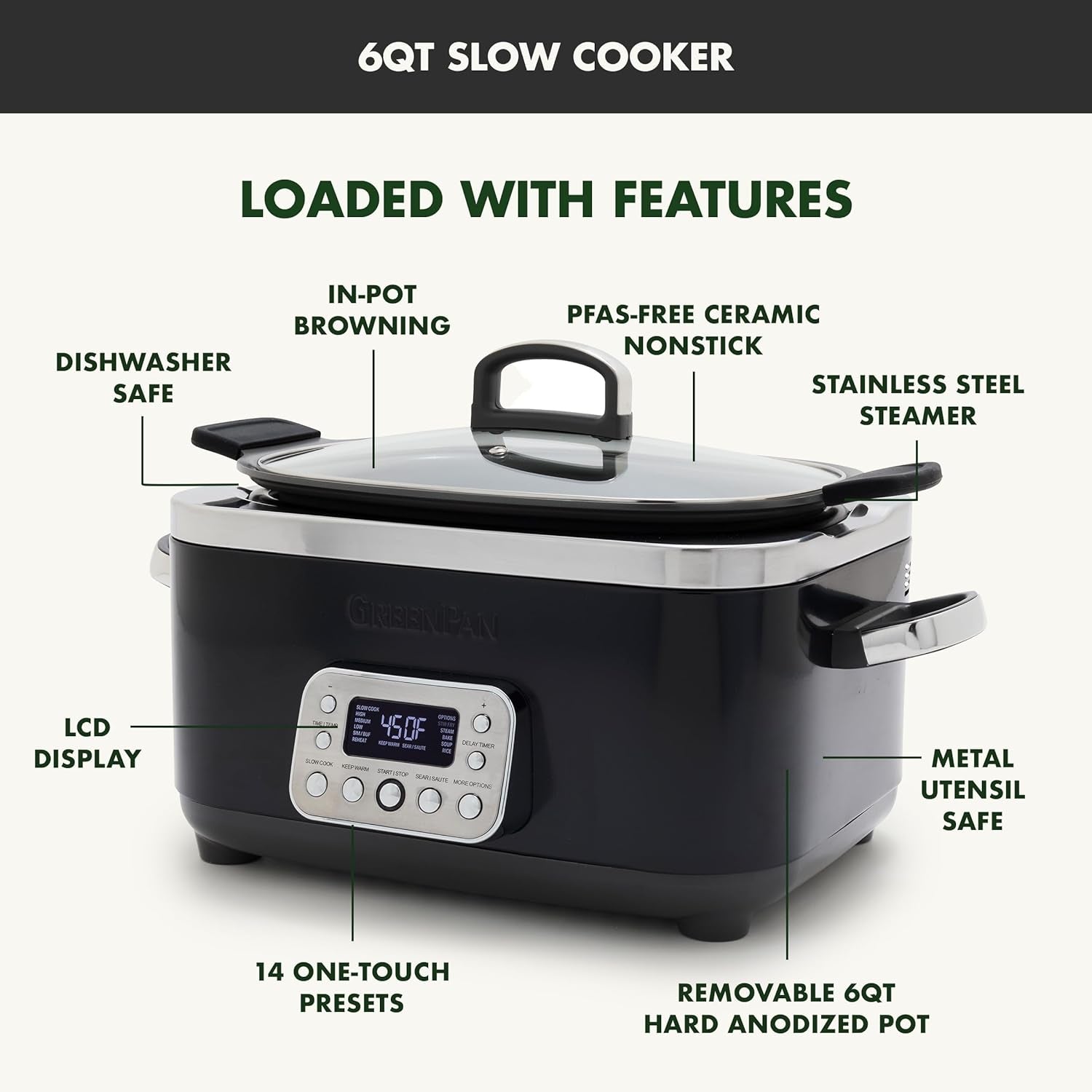 elite-14-in-1-nonstick-6qt-electric-slow-cooker-pfas-free-ceramic-multi-cooker-in-pot-browning-dishwasher-safe-lid-removable-crock-stainless-steel-steamer-silicone-handles-black