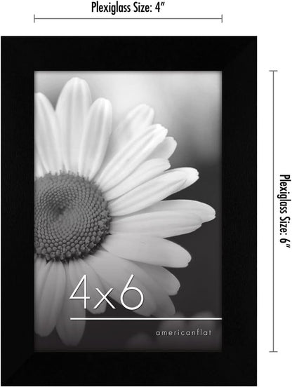 4X6 Picture Frame with Polished Plexiglass - Set of 12 - Signature Collection - Picture Frames with Engineered Wood - Photo Frame for Tabletop and Wall Display - Black2