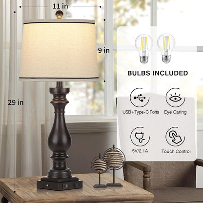 Table Lamps for Living Room,Vintage Bedside Nightstand Bedroom Lamp,Single5