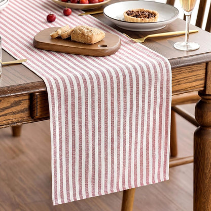 Red and White Striped Table Runner for Decor, 14 X 60 Inch1