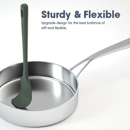 5 Pieces Silicone Spatula Set, Food Grade Rubber Spatula, Upgrade Strong Handle with Ergonomic Grip, Heat Resistant up to 600°F for Nonstick Cookware, Cooking4