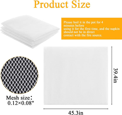 6Pcs Rice Net, 45.3"×39.4" Sushi Rice Cooking Net, Non-Stick Rices Cooker Napkin, Reusable Napkin Fine Mesh Cooking Steam Cloth, Bamboo Steamer Mat Cloth for Home Restaurants Camping2