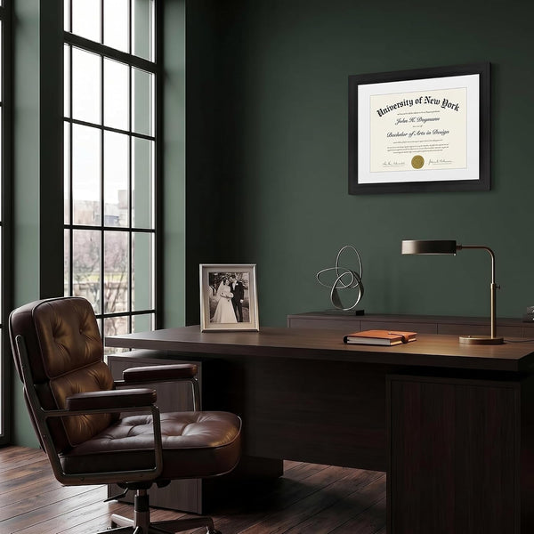 11X14 Diploma Frame with Shatter-Resistant Glass - Use as 8.5X11 Frame with Mat or Display 11X14 Documents without Mat - Certificate Frames with Engineered Wood for Wall Display - Black4
