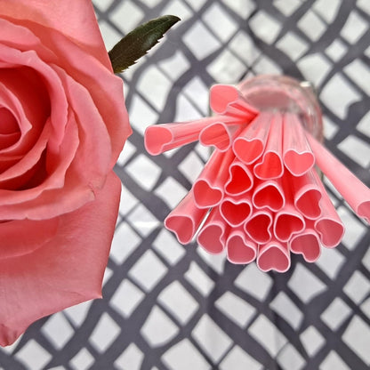 Cute Heart Shaped Pink Straws Disposable Plastic 100 Count | Straw Individually Wrapped, Galentines Day Decorations Bridal Shower Cocktail Birthday Party Favors Dirty Soda Bar Supplies5