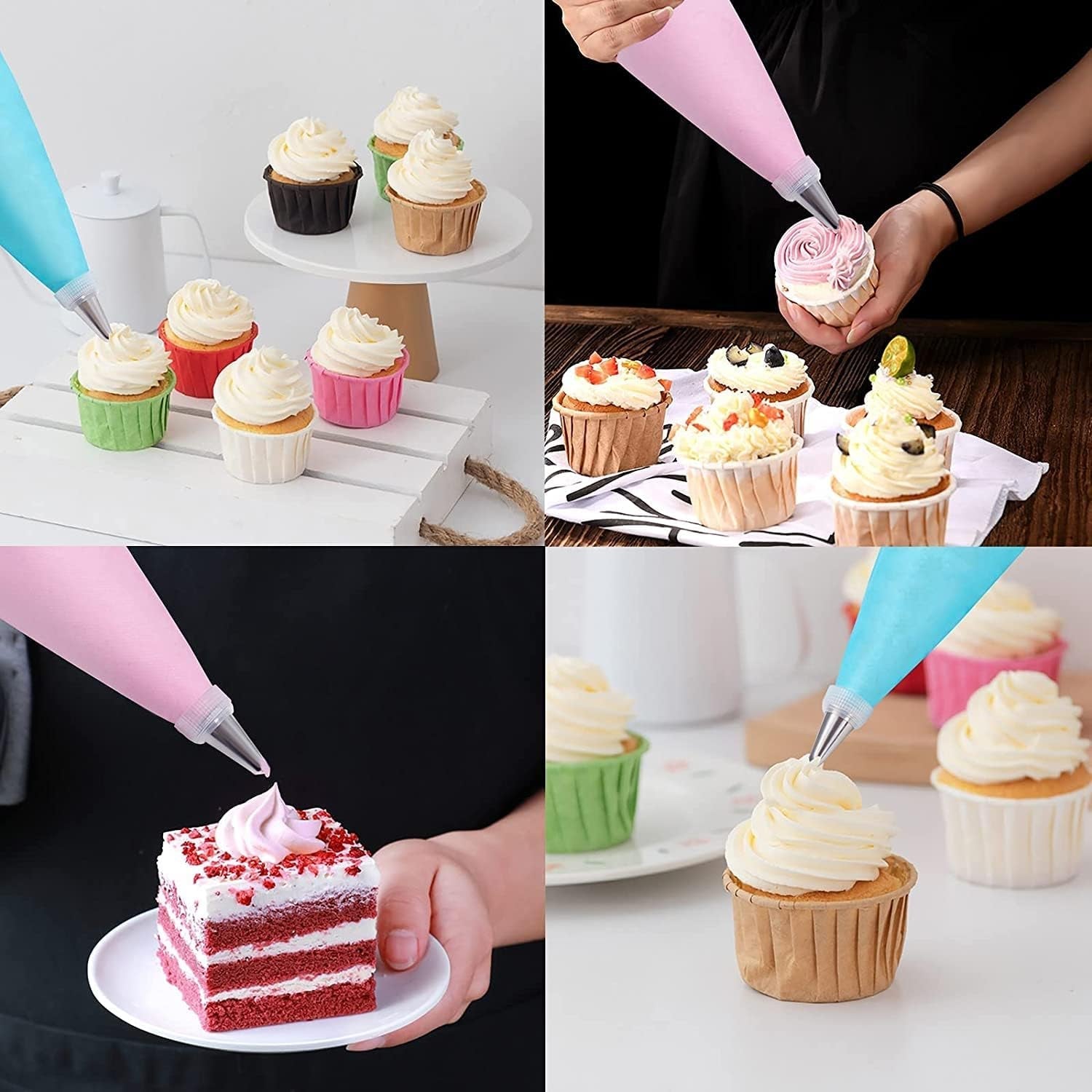 piping-bags-and-tips-set-cakes-decorating-kit-reusable-pastry-bags-3-reusable-pastry-bags-18-frosting-tips-3-couplers-3-bag-ties-3-cake-scraper-1-cake-decorating-tools-for-cookie-icing