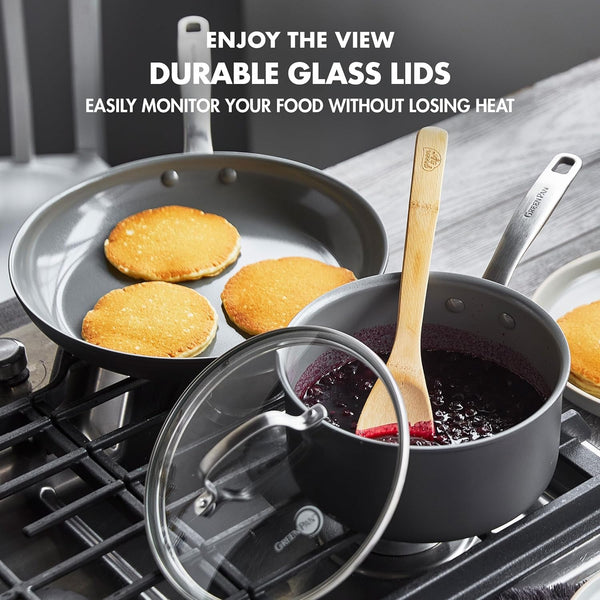 Chatham Hard Anodized Healthy Ceramic Nonstick 10 Piece Cookware Pots and Pans Set, Frying Pan Skillets, Saucepans, Saute Pan, Stockpot, Lids, Pfas-Free, Dishwasher & Oven Safe, Gray8