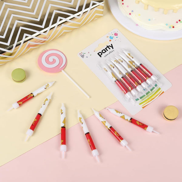 12PCS Red and White Cartoon Themed Brithday Candles, Lightning Anime Characters Candle Cake Topper for Boys Girls Party Decoration2