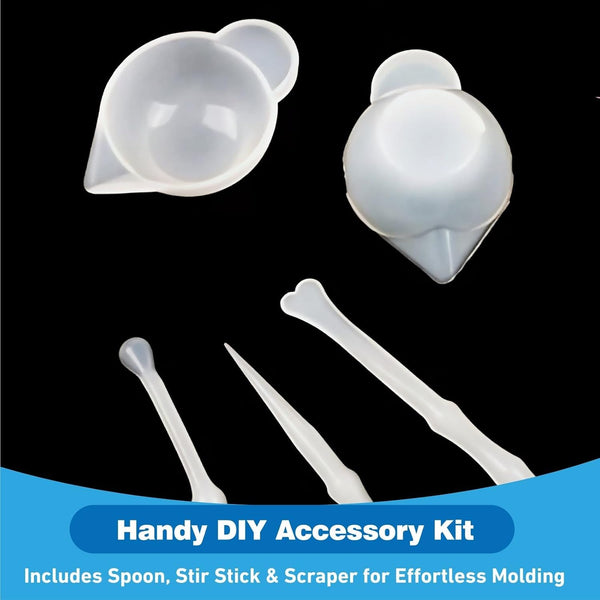 5Pcs Resin Mixing Cups Silicone Mini Measuring Bowl Set Pouring Tools and Accessories for DIY Epoxy Craft Small Silicone Cup Dispenser with Spoon and Glue Stick for Resin Art Supplies5
