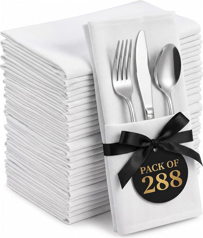 Bulk 288-Pack Hotel Cloth Napkins, 17" X 17", Wrinkle Resistant, White1