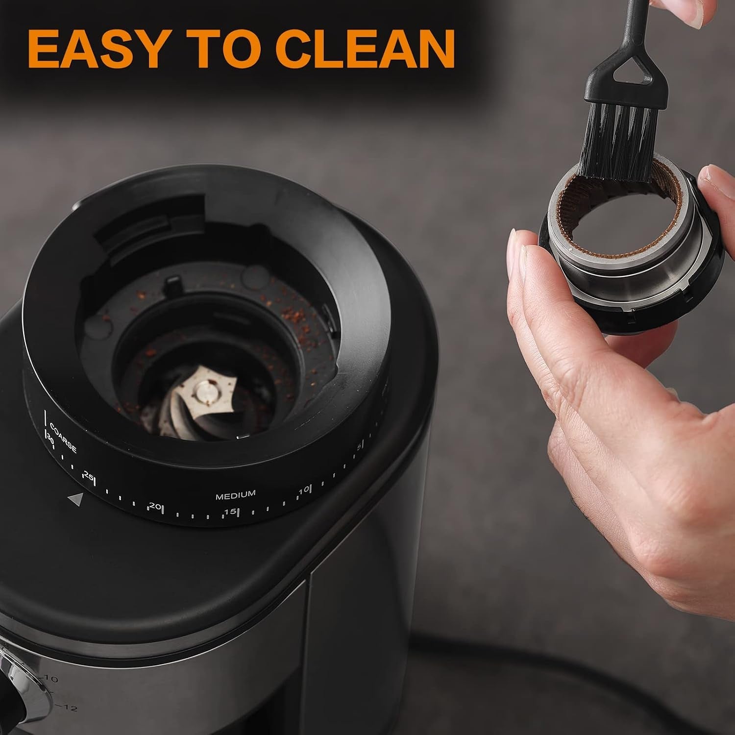 burr-coffee-grinder-electric-conical-coffee-bean-grinder-with-30-adjustable-grind-settings-for-2-12-cups-sliver-black