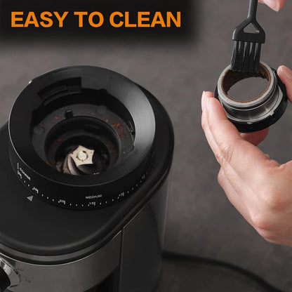 Burr Coffee Grinder, Electric Conical Coffee Bean Grinder with 30 Adjustable Grind Settings for 2-12 Cups, Sliver & Black6