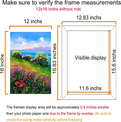 12X16 Frame Wall Hanging Picture Frames, Black, 1 Pack2