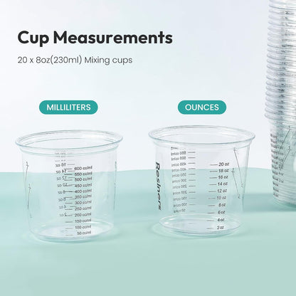 Epoxy Measuring Cups, 50PCS Resin Mixing Cups Set with Sticks4
