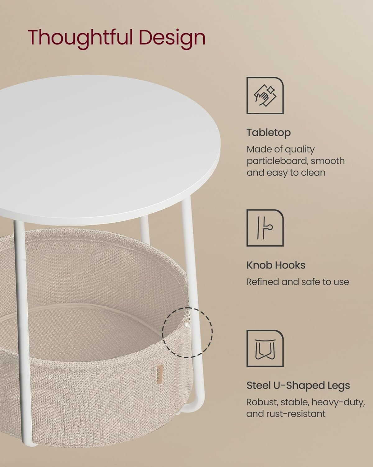 vasagle-lilea-collection-small-round-side-end-table-modern-nightstand-with-fabric-basket-matte-white-and-camel-brown-ulet223w10