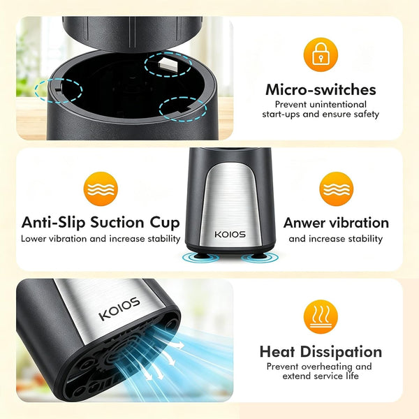 1000W Smoothie Blender, 15-In-1 Single Serve Set, Press-Twist Design | Personal Blender & Kitchen Countertop Smoothie Maker with 2X24Oz+17Oz Cup, Detachable 4-Blade, Frozen Drinks, Grey4