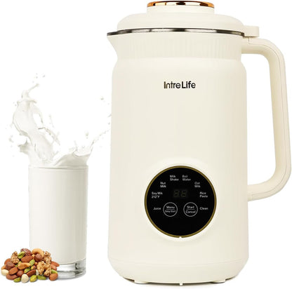 34 Oz Nut Milk Maker Machine, 8 in 1 Soy Milk Maker with Nut Milk Bag, Plant Based Milk Maker for Almond, Oat, with Delay Start/Keep Warm/Self Cleaning, Cream1