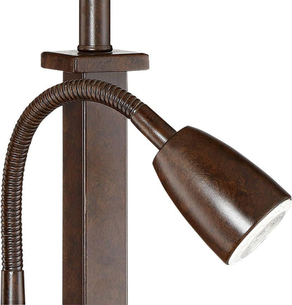 Deacon 26" Tall Desk Lamp Gooseneck USB and Outlet Bronze Brown LED Modern5