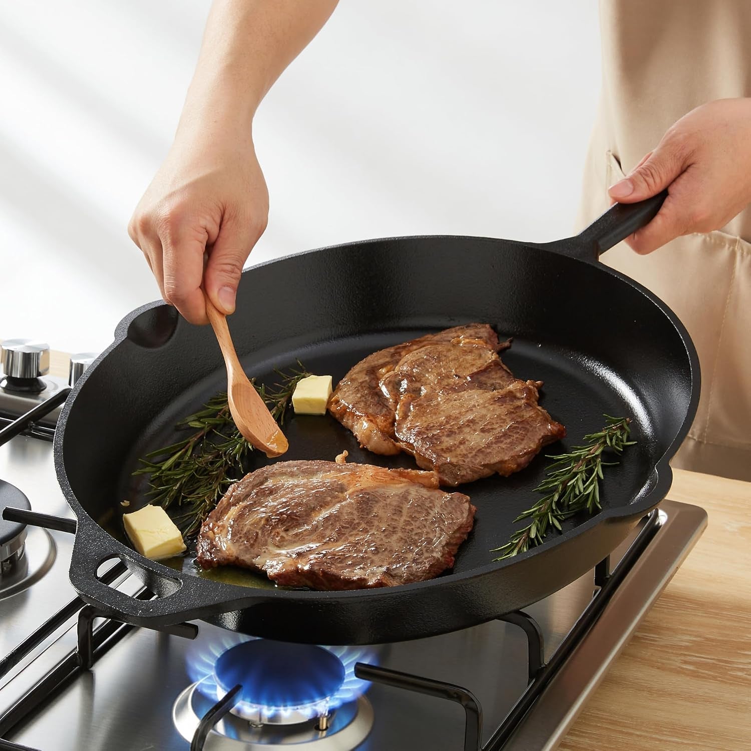 pre-seasoned-cast-iron-skillet-oven-safe-even-heating-heat-distribution-stove-compatible-heavy-duty-15-inch-black