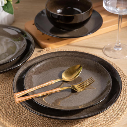 Ceramic Dinnerware Sets for 6,18Pcs Porcelain Plates and Bowls Set2