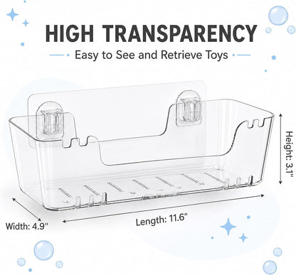Bath Toy Storage Organizer, 2 Pack Bath Toy Holder with Drain Holes2
