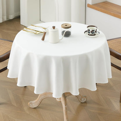 Linen Style round Tablecloth, White Table Cloth round 48"5