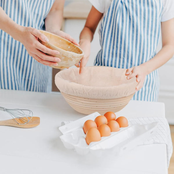 2 Pcs Bread Proofing Basket Cloth Liner Baking Dough Basket Cover Natural Rattan Banneton Proofing Cloth for Bakery Home Baking, about 10 Inch6
