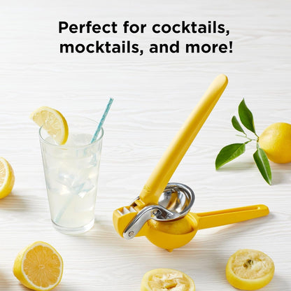 Freshforce Lemon Squeezer Citrus Juicer, Manual Hand Press with Dual-Gear Power for Maximum Juice Extraction, Durable, Yellow5
