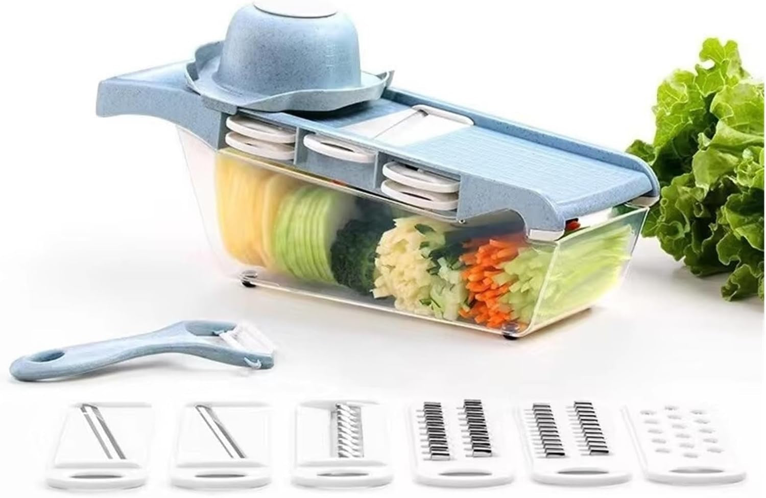 vegetable-cutter-with-steel-blade-potato-peeler-carrot-cheese-grater-slicer-kitchen-accessory-setblue