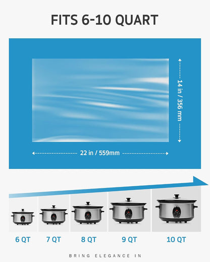 Slow Cooker Liner, 20 Pcs 14"X 22" Extra Large Size Fit 6-10 QT Pots | Disposable, Thick Cooking Bags, Bpa-Free, 100% Leak-Proof, Heat-Resistant up to 400°F, for round Oval Rectangular Pots2